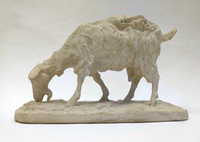 Pierre Jules M ne Grazing goat studio plaster by Pierre Jules M ne Paris France circa 1844