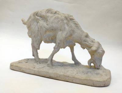 Pierre Jules M ne Grazing goat studio plaster by Pierre Jules M ne Paris France circa 1844