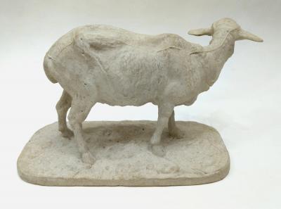 Pierre Jules M ne Standing Sheep studio plaster by Pierre Jules M ne France circa 1864