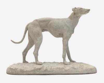 Pierre Jules M ne Statuette of a greyhound in plaster by Pierre Jules M ne France circa 1850