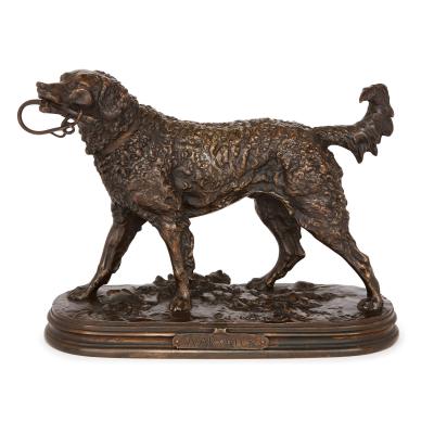 Pierre Jules Mene Antique bronze dog figure by Pierre Jules Mene