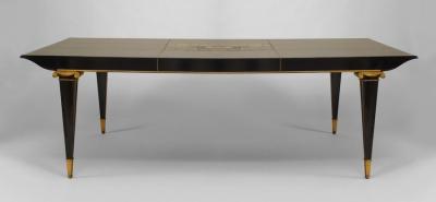 Pierre Lardin French 1940s Ormolu Mounted Ebonized Dining Table