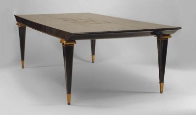 Pierre Lardin French 1940s Ormolu Mounted Ebonized Dining Table