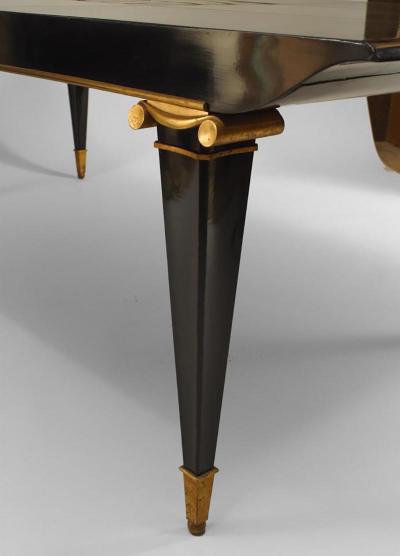 Pierre Lardin French 1940s Ormolu Mounted Ebonized Dining Table