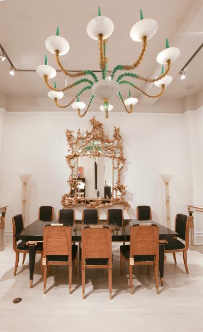 Pierre Lardin French 1940s Ormolu Mounted Ebonized Dining Table