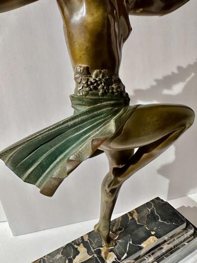Pierre Le Faguays 1930s French Art Deco Bronze Sculpture Dancer of Thyrsus by Pierre Le Faguays