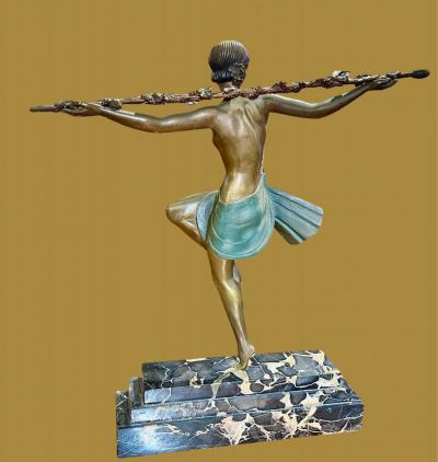 Pierre Le Faguays 1930s French Art Deco Bronze Sculpture Dancer of Thyrsus by Pierre Le Faguays