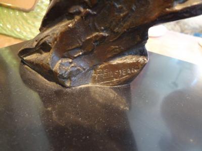 Pierre Le Faguays French Art Deco Bronze Sculpture of an Athlete on a Marble Base