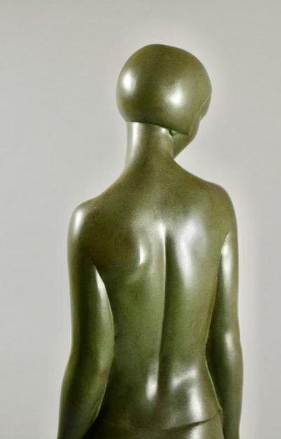 Pierre Le Faguays French Art Deco Ondine Bronze Sculpture Pierre Le Faguays Rare Large Size