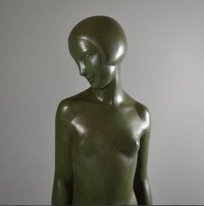 Pierre Le Faguays French Art Deco Ondine Bronze Sculpture Pierre Le Faguays Rare Large Size