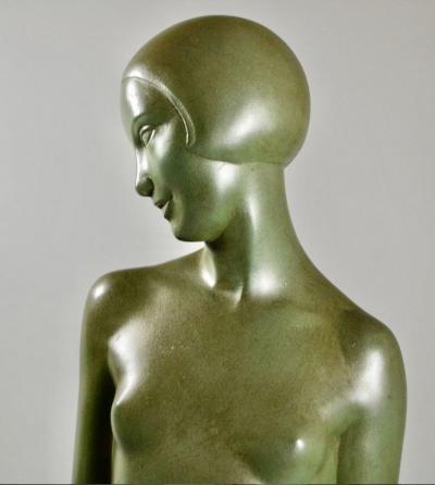 Pierre Le Faguays French Art Deco Ondine Bronze Sculpture Pierre Le Faguays Rare Large Size
