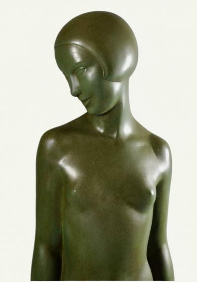 Pierre Le Faguays French Art Deco Ondine Bronze Sculpture Pierre Le Faguays Rare Large Size
