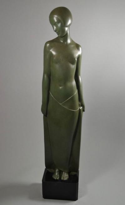 Pierre Le Faguays French Art Deco Ondine Bronze Sculpture Pierre Le Faguays Rare Large Size