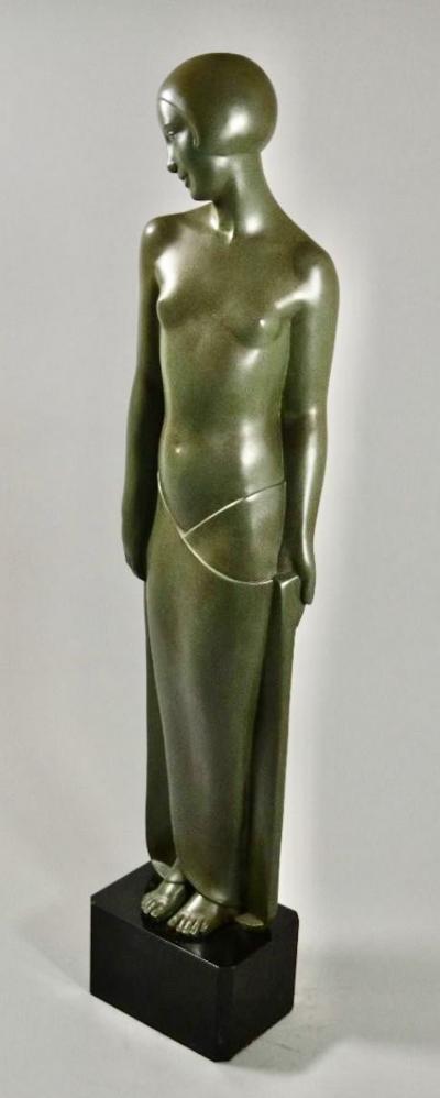 Pierre Le Faguays French Art Deco Ondine Bronze Sculpture Pierre Le Faguays Rare Large Size