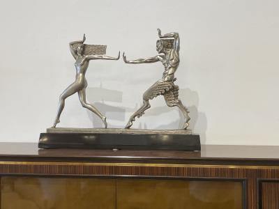 Pierre Le Faguays Nymph Faun Sculpture
