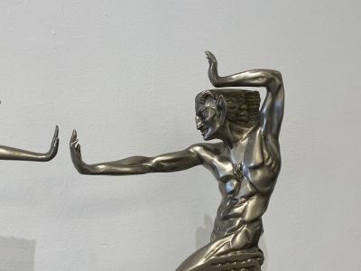Pierre Le Faguays Nymph Faun Sculpture