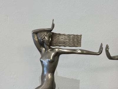 Pierre Le Faguays Nymph Faun Sculpture
