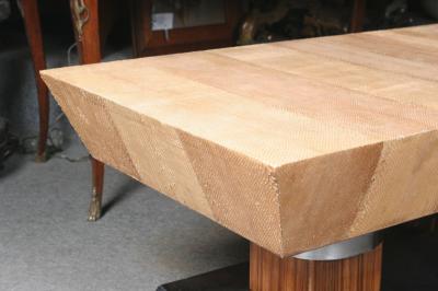 Pierre LeGrain Snake Skin Covered Coffee Table After a Design by Pierre Legrain