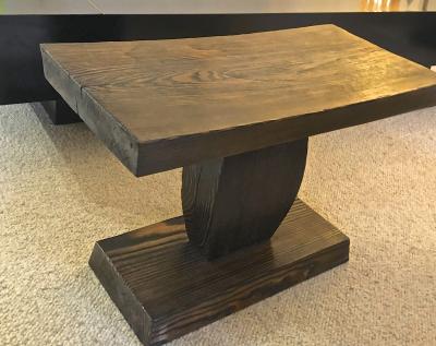 Pierre LeGrain style of Pierre Legrain pair of art deco brutalist side tables or stools