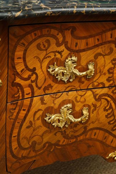 Pierre Migeon II Important Louis XV Inlaid Kingwood Commode by Pierre Migeon