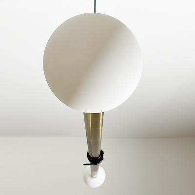 Pierre Mounier PANTIN Unique lighting pendant with patinated brass and genuine leather