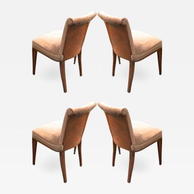 Pierre Paul Montagnac Pierre Paul Montagnac refined Art Deco set of 4 walnut burl chairs