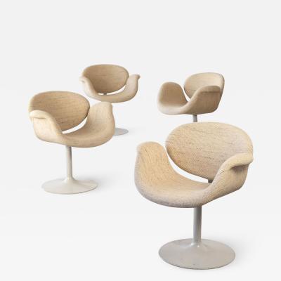 Pierre Paulin Little Tulip Swivel Base Dining Chairs by Pierre Paulin