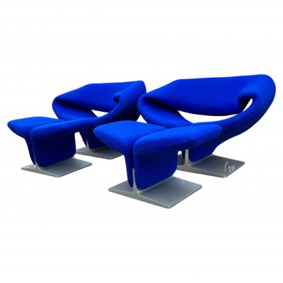 Pierre Paulin Pierre Paulin For Artifort Ribbon Chairs with Ottomans