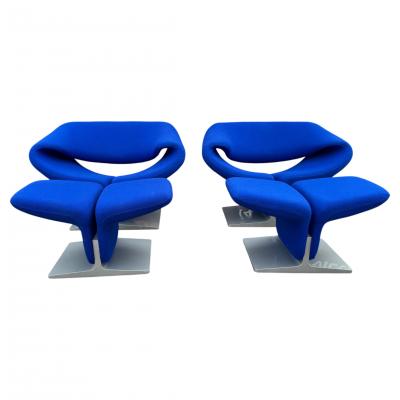 Pierre Paulin Pierre Paulin For Artifort Ribbon Chairs with Ottomans
