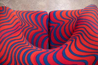 Pierre Paulin Pierre Paulin Rare and Early Ribbon Chairs with Original Fabric 1967 Signed 