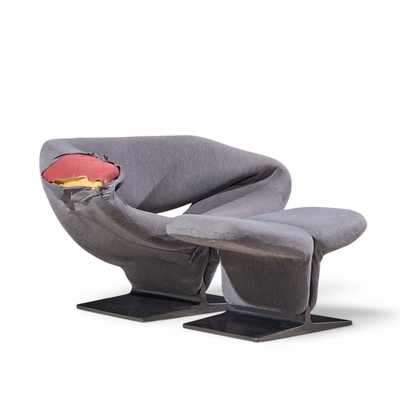 Pierre Paulin Pierre Paulin for Artifort Mid Century Ribbon Chair and Ottoman
