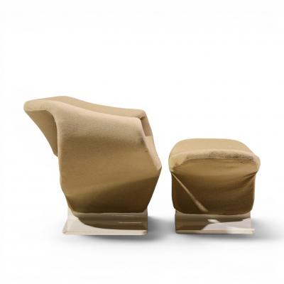Pierre Paulin Pierre Paulin for Artifort Mid Century Ribbon Chairs with Ottoman