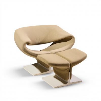 Pierre Paulin Pierre Paulin for Artifort Mid Century Ribbon Chairs with Ottoman