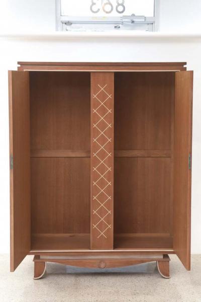 Pierre Petit Mid Century French Modern Limed Oak and Parchment Tall Cabinet