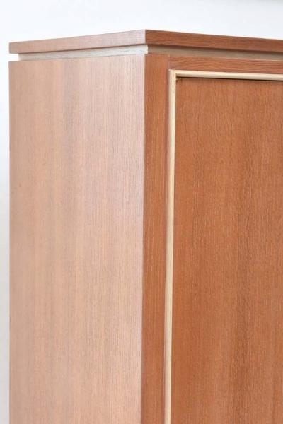 Pierre Petit Mid Century French Modern Limed Oak and Parchment Tall Cabinet