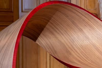 Pierre Renart M bius console with straw marquetry