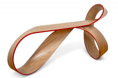 Pierre Renart M bius console with straw marquetry