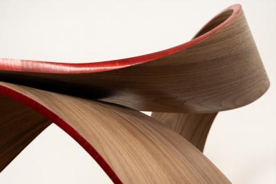 Pierre Renart M bius console with straw marquetry
