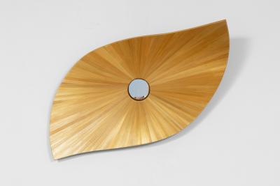 Pierre Renart Perspective mirror with straw marquetry