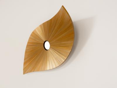 Pierre Renart Perspective mirror with straw marquetry