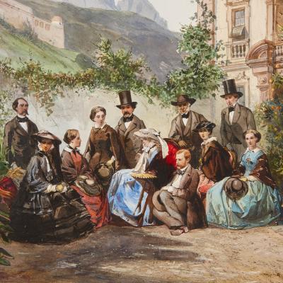 Pierre Tetar van Elven 19th Century watercolour painting of Empress Alexandra of Russia