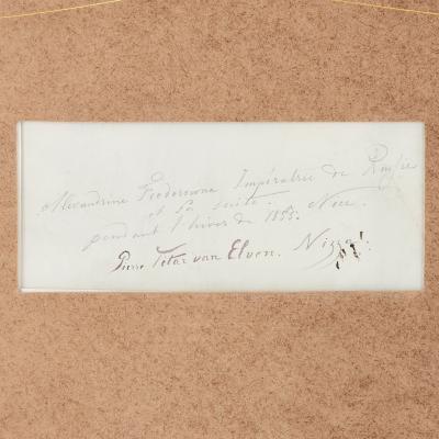 Pierre Tetar van Elven 19th Century watercolour painting of Empress Alexandra of Russia