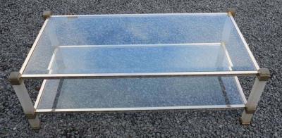 Pierre Vandel 1970 Frosted Crystal Pierre Vandel Coffee Table