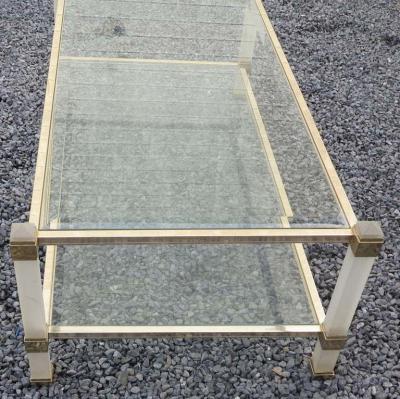 Pierre Vandel 1970 Frosted Crystal Pierre Vandel Coffee Table