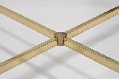 Pierre Vandel Mid Century Modern Lucite Brass Coffee Table by Pierre Vandel FR ca 1970