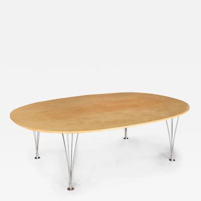 Piet Hein Bruno Mathsson Super Ellipse Coffee Table in Karelian Birch