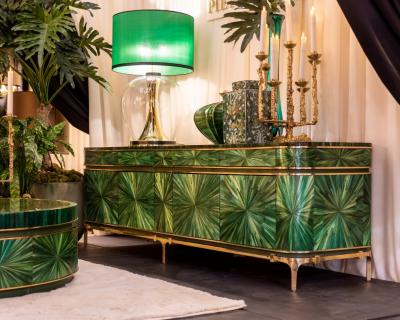 Pieter Adam Circum Lowboard Green Brass