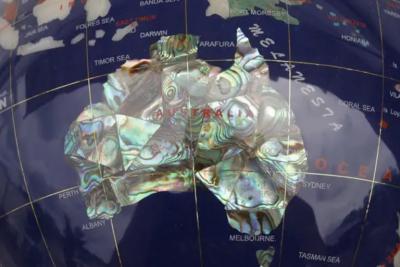 Pietra Dura and Brass Globe Attributed to Maitland Smith