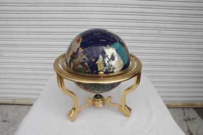 Pietra Dura and Brass Globe Attributed to Maitland Smith