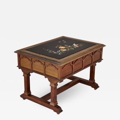 Pietra dura inlay Italian coffee table